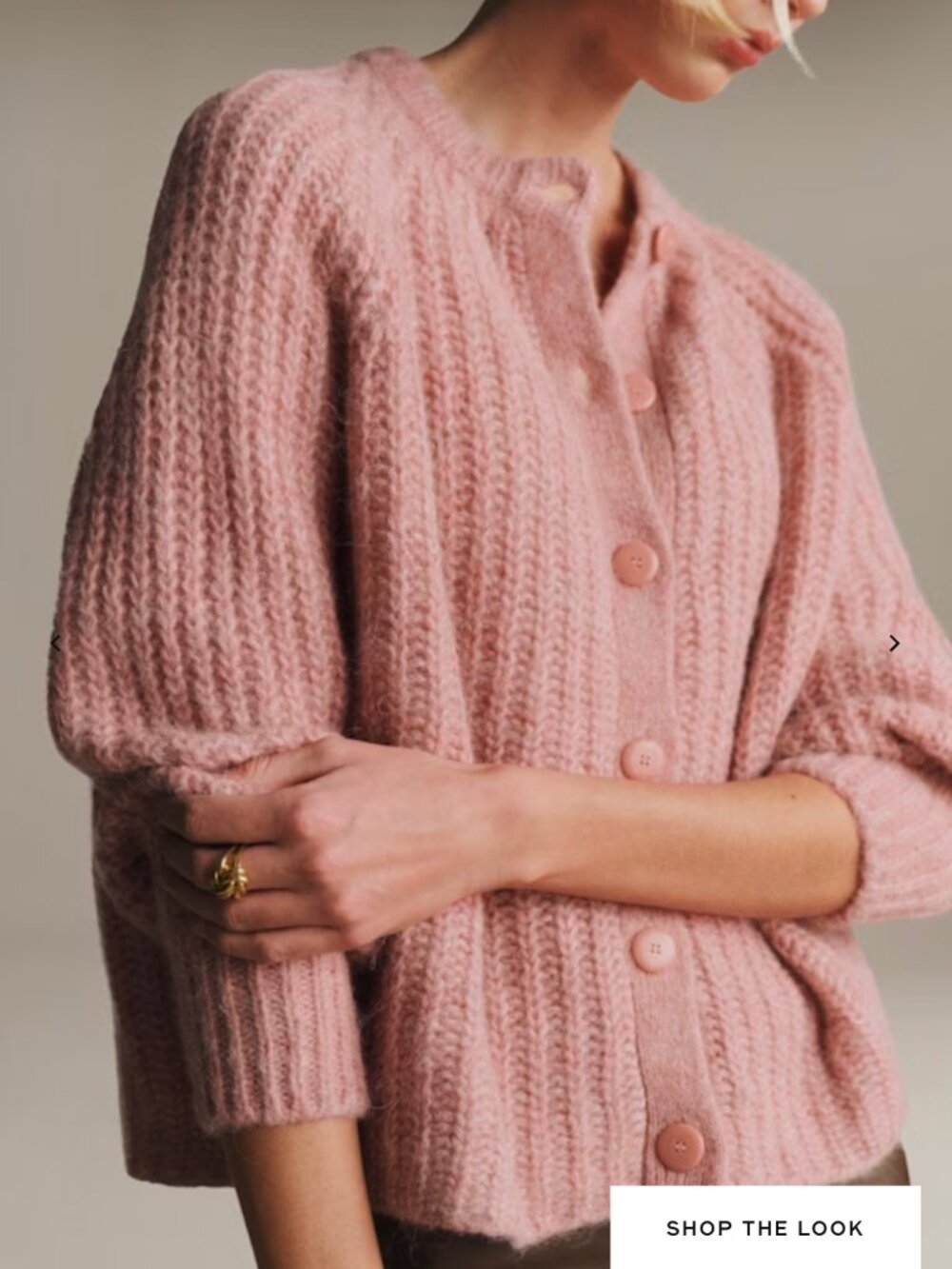 Sezane Emile Cardigan Mottled Pink XS